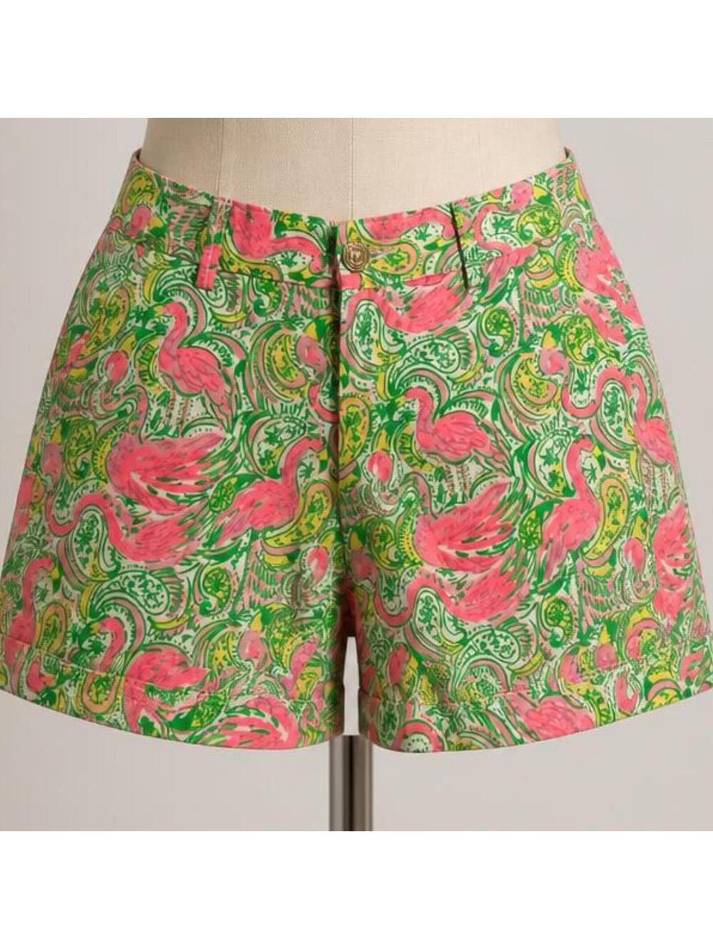 Lilly Pulitzer The Callahan Short 5" Inseam Flamingo Print Shorts Size 0